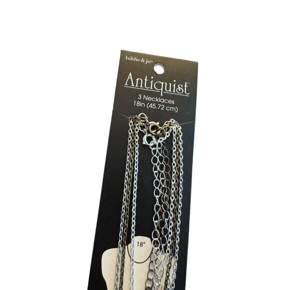 Hildie And Jo Silver Chains 3 Necklaces 18 Inches Antiquist - Picture 3 of 3